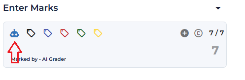 Robot icon appearing in the score panel where the M/A marking type button usually sits