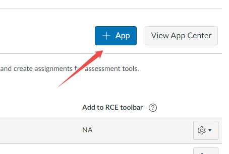 Screenshot showing the Apps tab and Add App button in Canvas